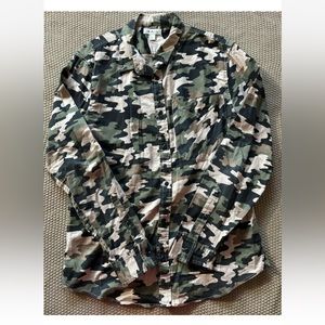 The Rail Mens Button Down Camo Shirt Long Sleeve Size‎ Large